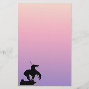 The End of the Trail Silhouette Stationery Paper
