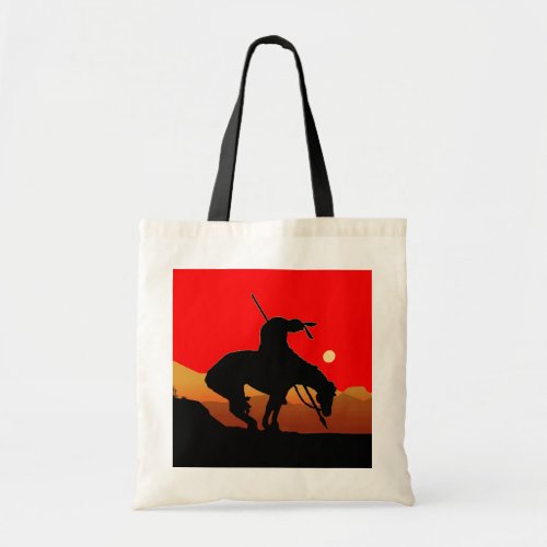 The End of the Trail Silhouette Tote Bag