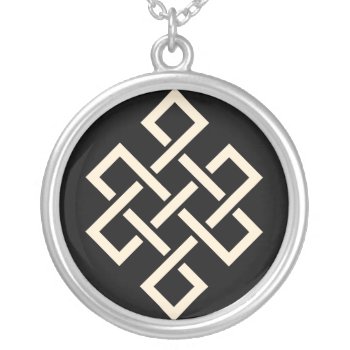 The Endless Knot Beige Necklace by asoldatenko at Zazzle