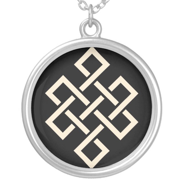 The Endless Knot Beige Necklace (Front)