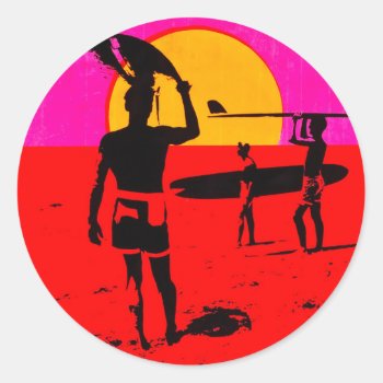 The Endless Summer Classic Round Sticker by dzynwrld at Zazzle
