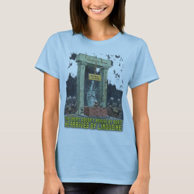 The Enemy Doesn't Arrive By Boat T-Shirt (Front)