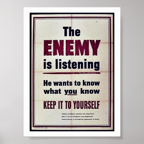 The Enemy Is Listening Poster