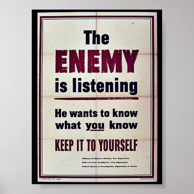 The Enemy Is Listening Poster (Front)