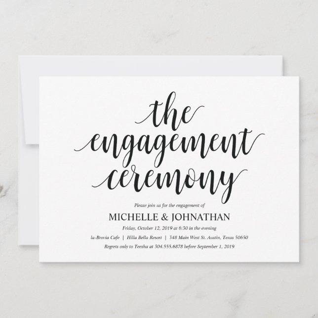 The engagement ceremony, Engagement Party invites (Front)