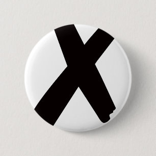 The English American Letter "X" Pinback Button