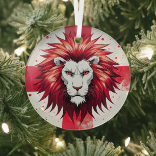 The English Lion Glass Ornament