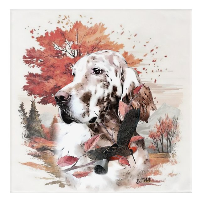 The English Setter,  Passion Hunting Acrylic Print (Front)