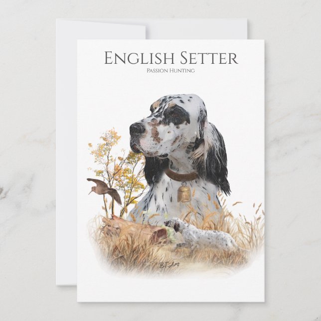 The English Setter,  Passion Hunting Invitation (Front)