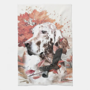 The English Setter, Passion Hunting Kitchen Towel