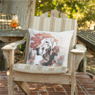The English Setter, Passion Hunting Outdoor Pillow