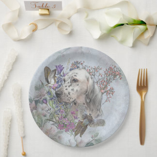 The English Setter Portrait  , art  Paper Plates
