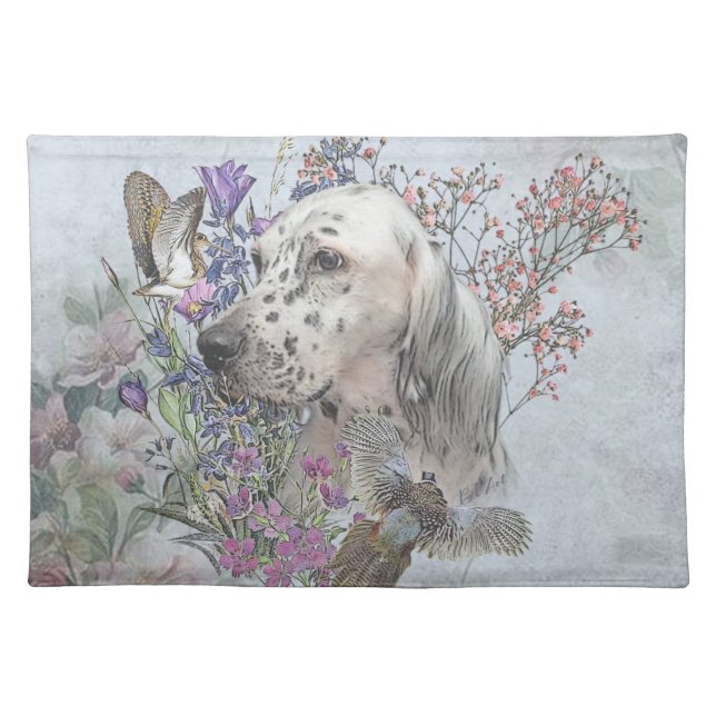 The English Setter Portrait Cloth Placemat (Front)