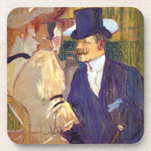The Englishman by Toulouse Lautrec Vintage Art Beverage Coaster