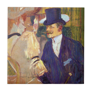 The Englishman by Toulouse Lautrec, Vintage Art Ceramic Tile