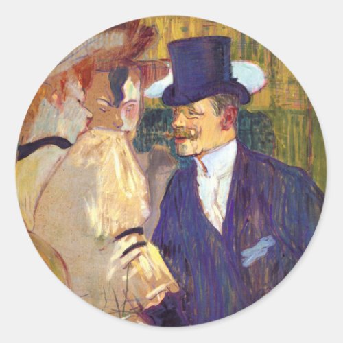 The Englishman by Toulouse Lautrec Vintage Art Classic Round Sticker
