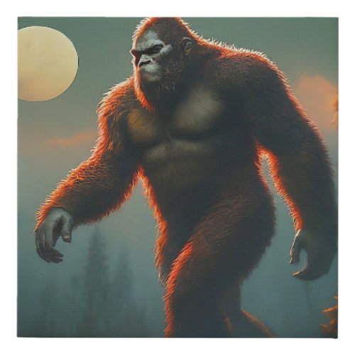 The Enigma of the Forest Bigfoot Faux Canvas Print