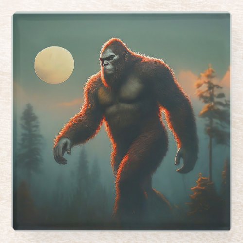The Enigma of the Forest Bigfoot Glass Coaster