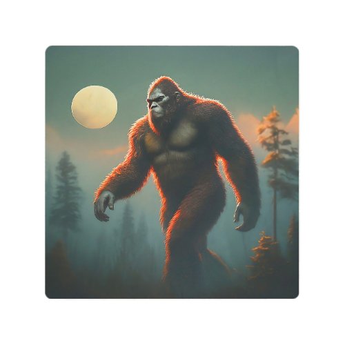 The Enigma of the Forest Bigfoot Metal Print