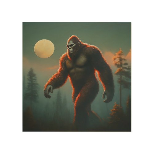 The Enigma of the Forest Bigfoot Wood Wall Art