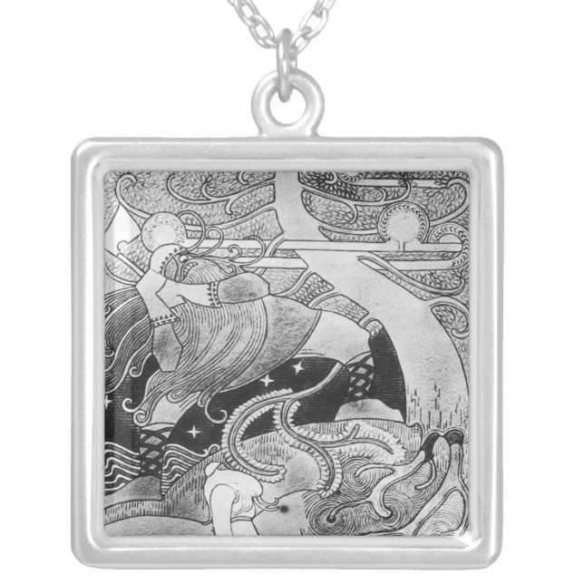 The Enormous Oak Tree is Cut Down Silver Plated Necklace (Front)