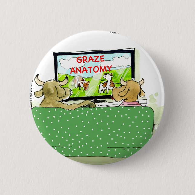 The Entertaining Cows Funny Button (Front)