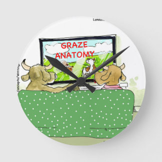 The Entertaining Cows Funny Round Clock