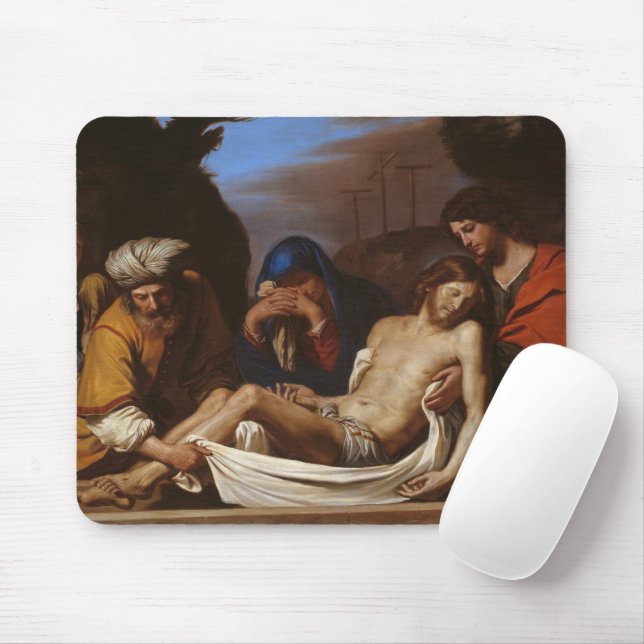 The Entombment by Guercino – Baroque Religious Art Mouse Pad (With Mouse)