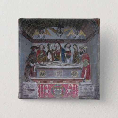 The Entombment c1523 painted stone Button