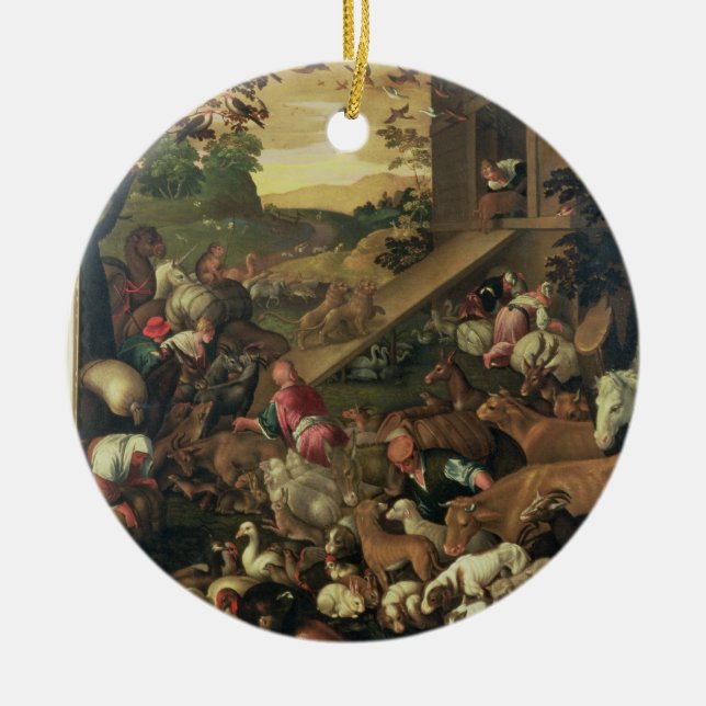 The Entrance of the Animals into the Ark Ceramic Ornament (Front)