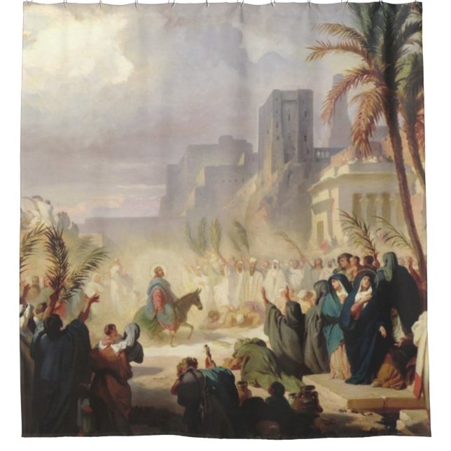 The Entry Christ Jerusalem Louis Felix Leullier Shower Curtain (Front)