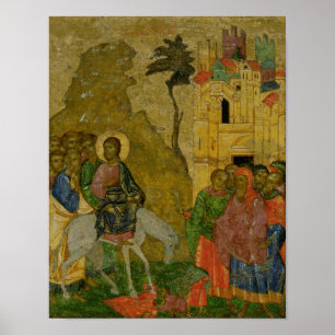The Entry into Jerusalem, Russian icon Poster