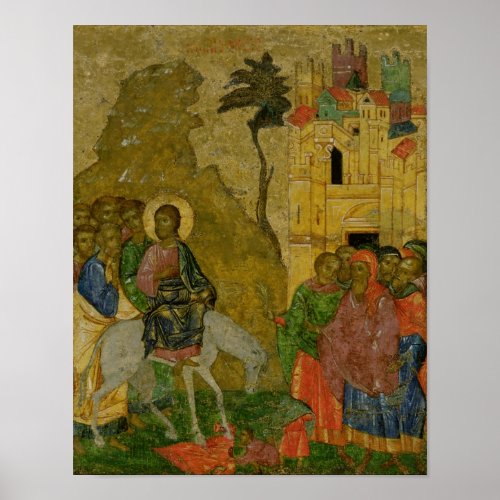 The Entry into Jerusalem Russian icon Poster