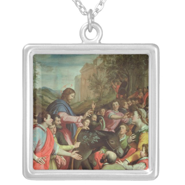 The Entry of Christ into Jerusalem Silver Plated Necklace (Front)