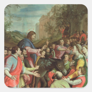 The Entry of Christ into Jerusalem Square Sticker