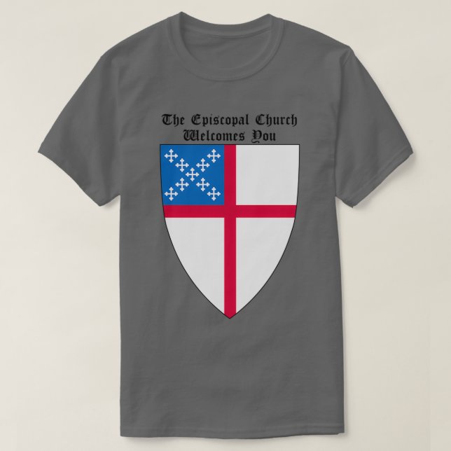 The Episcopal Church Shield with Welcomes You T-Shirt (Design Front)