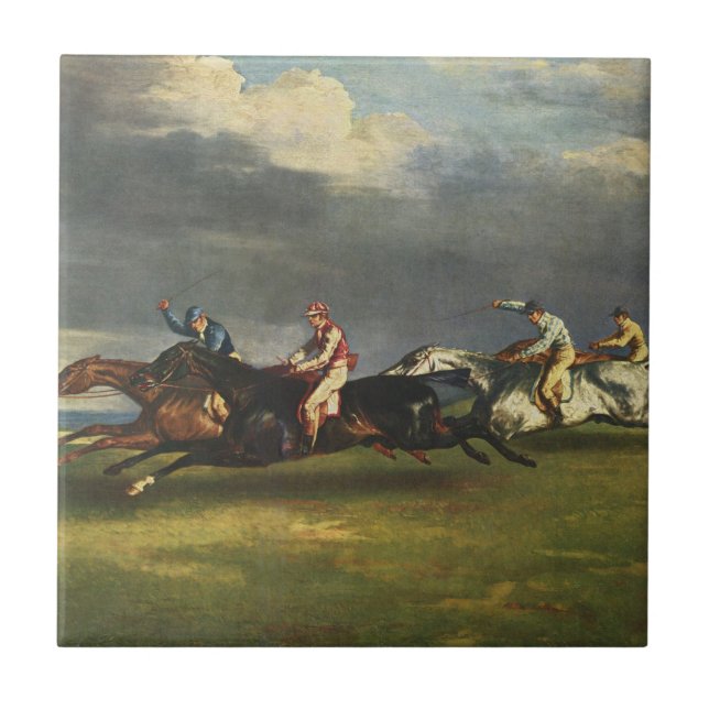 The Epsom Derby Horse Race Ceramic Tile (Front)