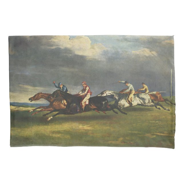 The Epsom Derby Horse Race Pillow Case (Front-Left)
