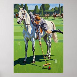 The Equestrian Croquet Champion Poster