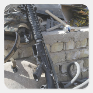 The equipment of a Marine Square Sticker