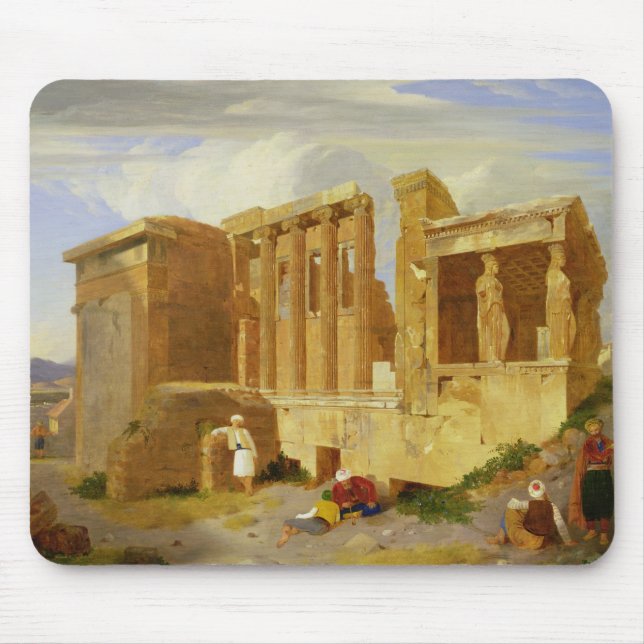 The Erechtheum, Athens, with Figures in the Foregr Mouse Pad (Front)