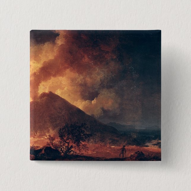 The Eruption of Mount Vesuvius in 1771 Pinback Button (Front)