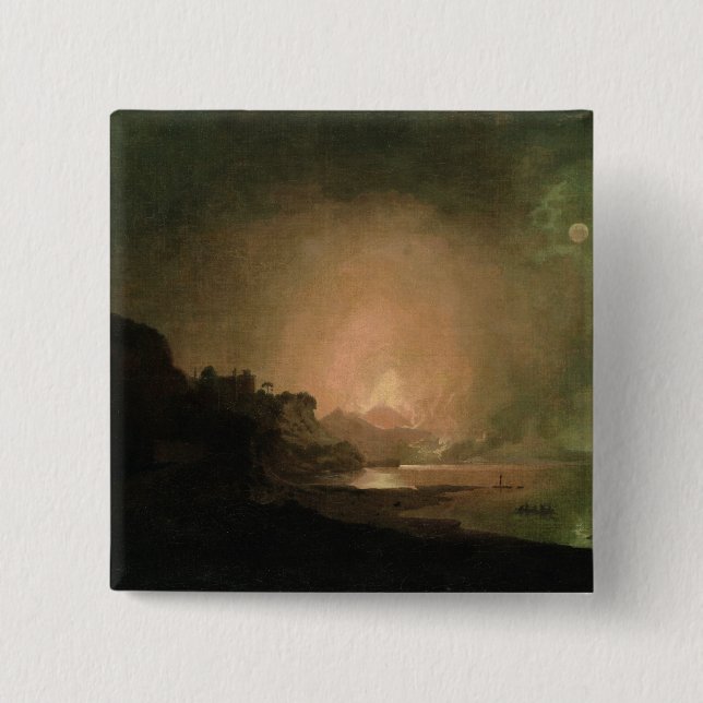 The Eruption of Mount Vesuvius Pinback Button (Front)