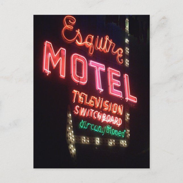 The Esquire, Vintage Chicago Neon Sign Postcard (Front)