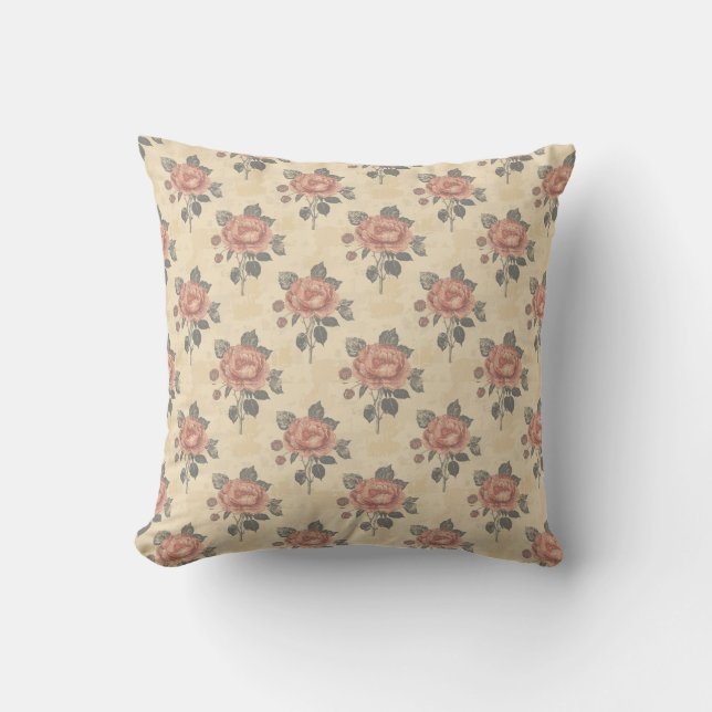 The essence of blooming grace pattern throw pillow (Front)