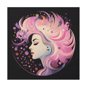 "The Essence of Elegance" Women's Beauty Wood Wall Art