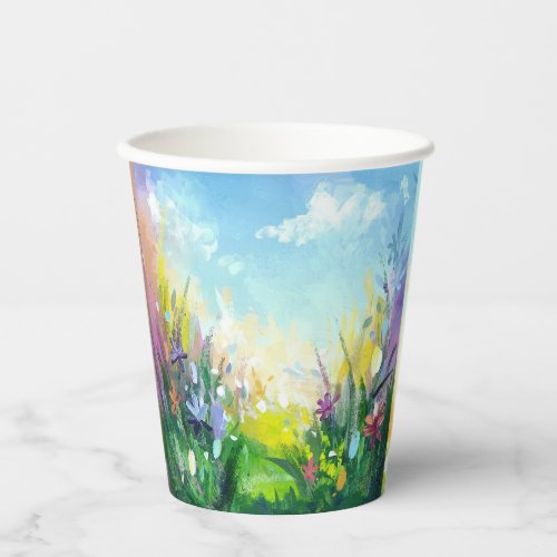 The essence of spring abstract design paper cups