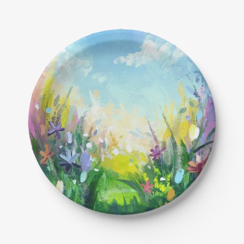 The essence of spring abstract design  paper plates