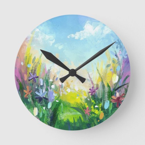 The essence of spring  round clock