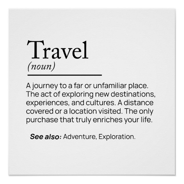 The Essence of Travel Poster (Front)